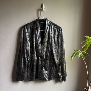Vintage Silver Shiny Metallic Jacket